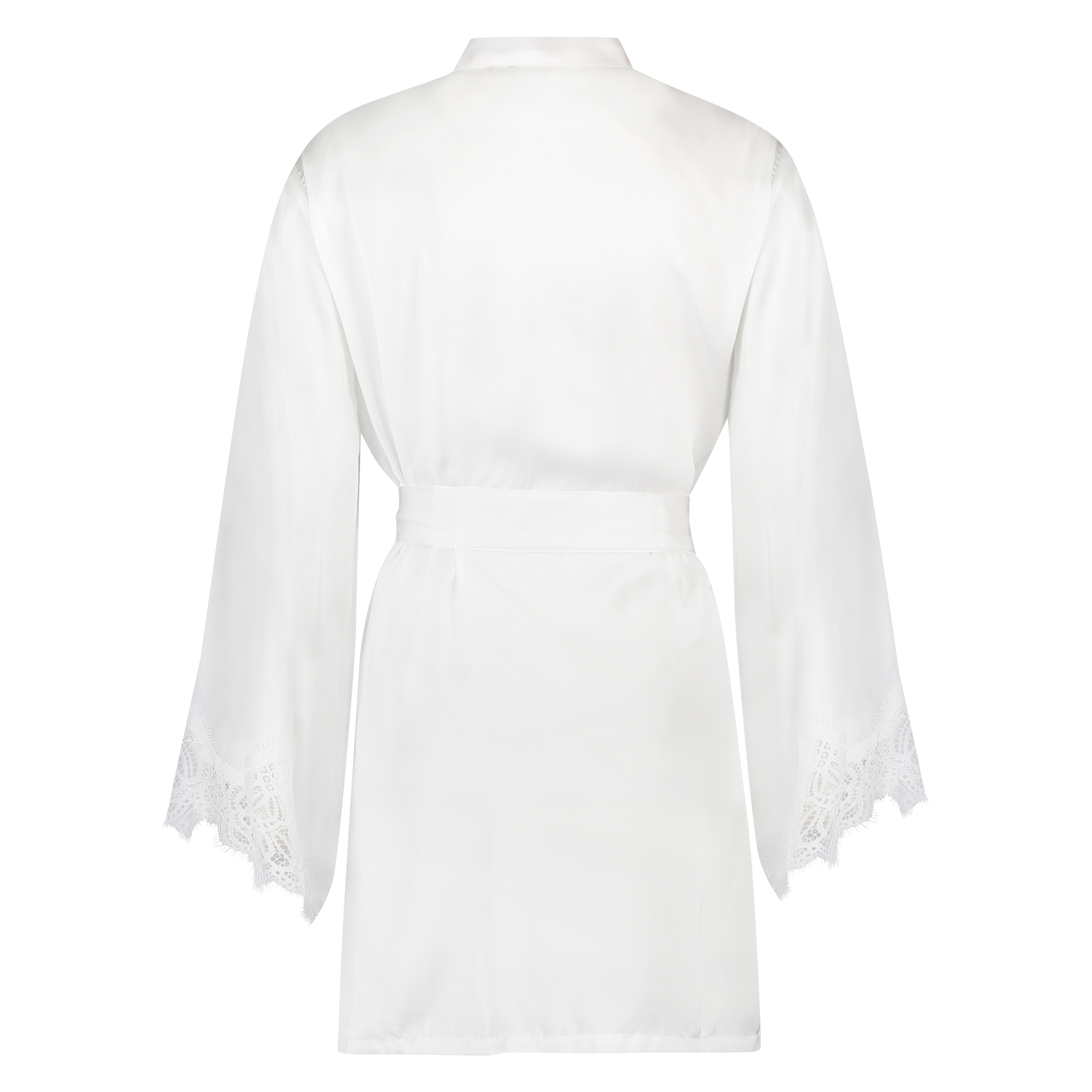 Kimono Lace Satin, Blanc, main