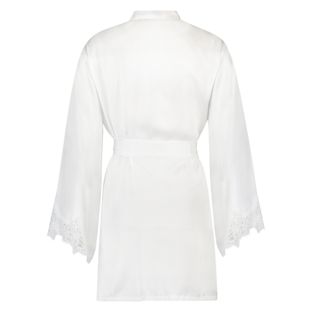 Kimono Lace Satin, Blanc