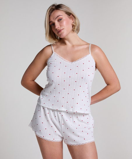 Top cami Lace, Blanc