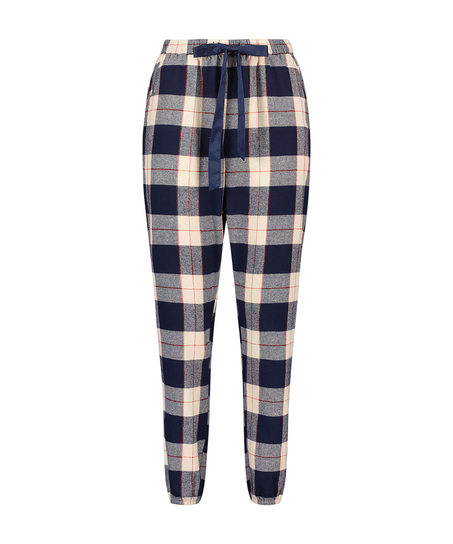 Pantalon de pyjama Twill Check Cuff, Bleu