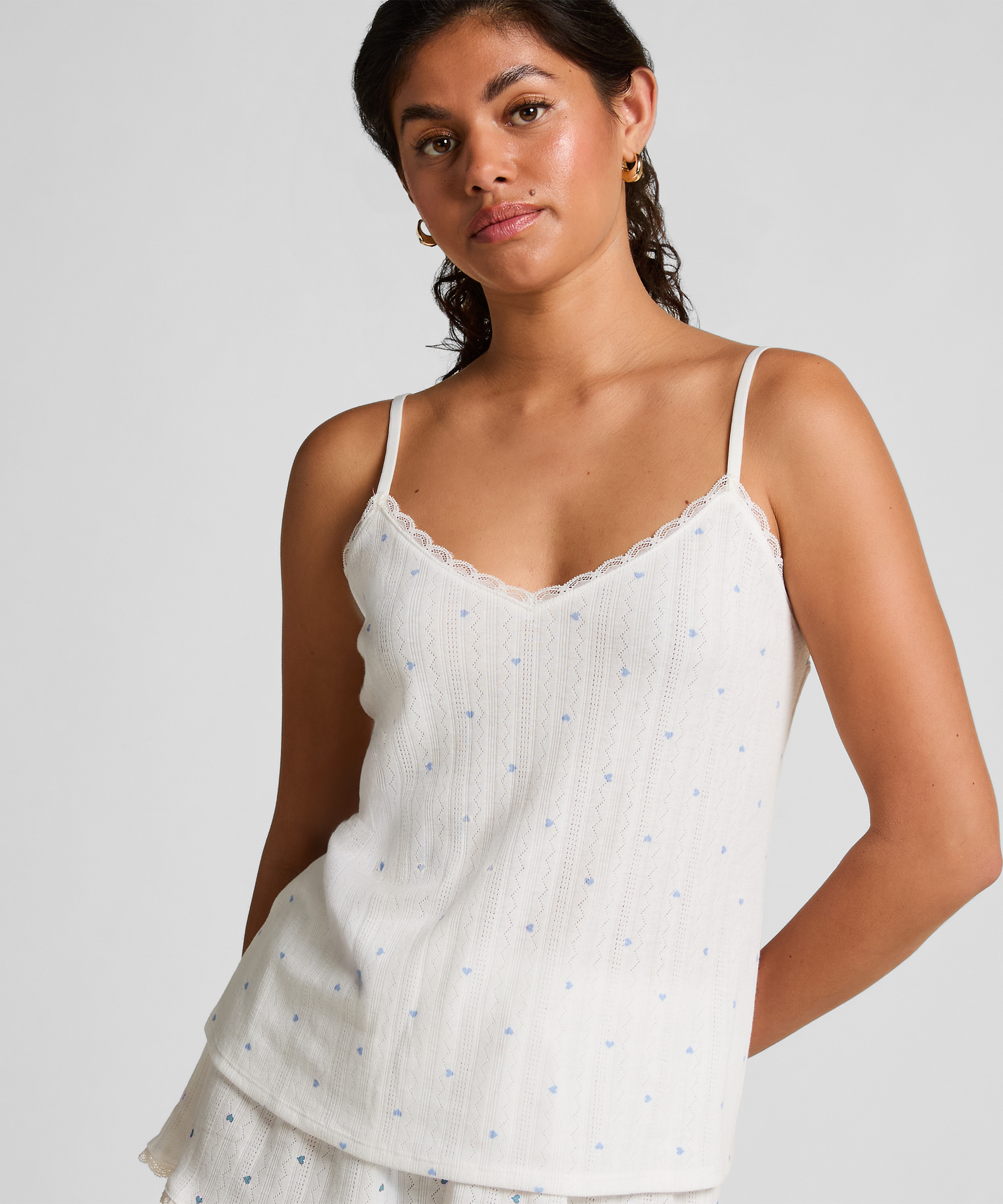 Top cami Lace, Bleu, main