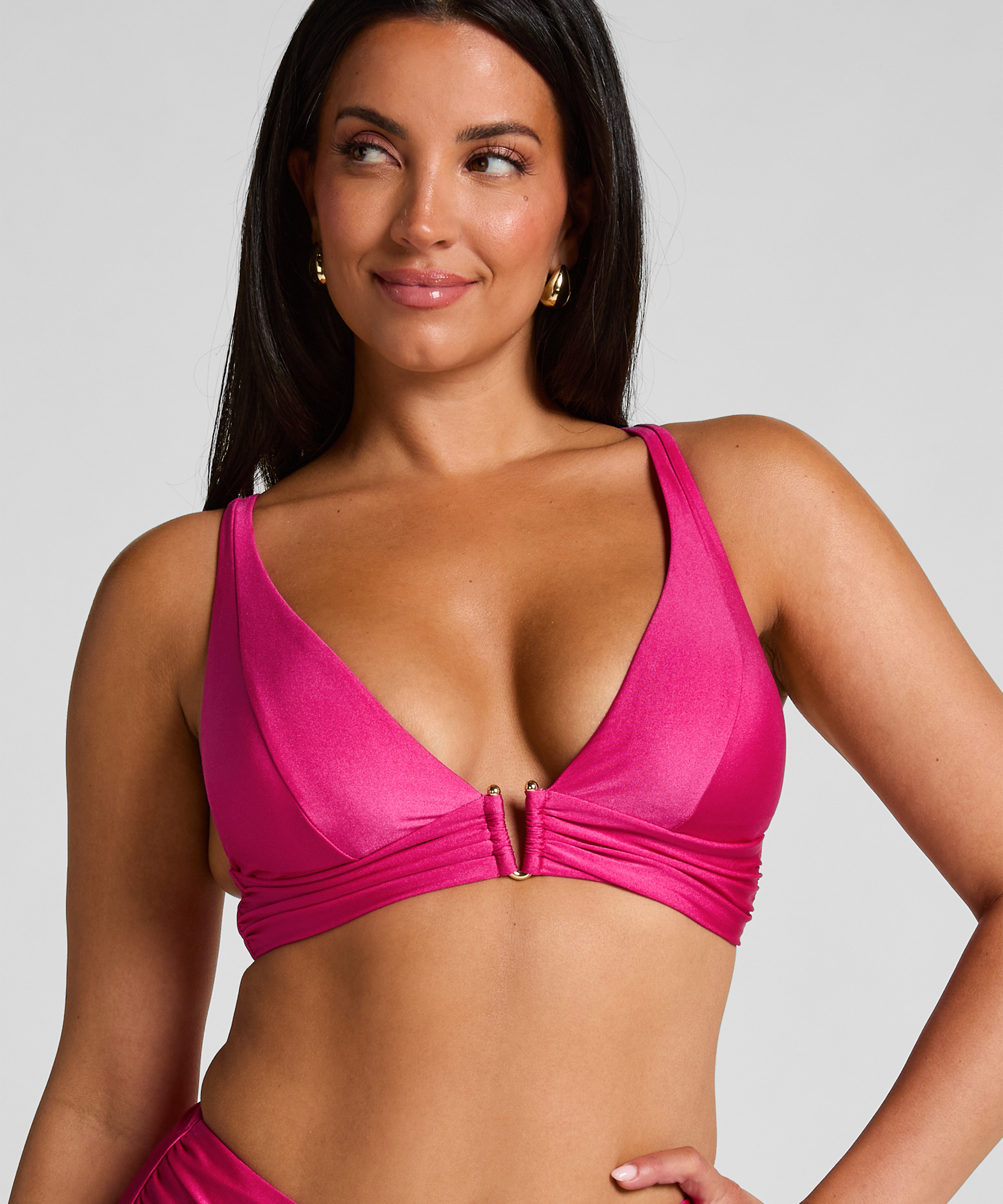 Haut de bikini triangle Luna, Rose, main