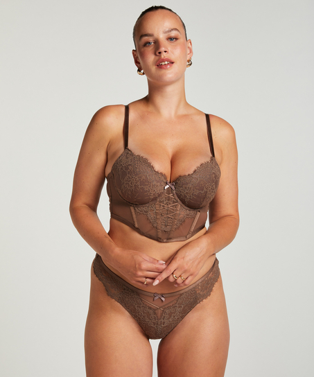 Soutien-gorge à armatures préformé longline Arabella, Marron