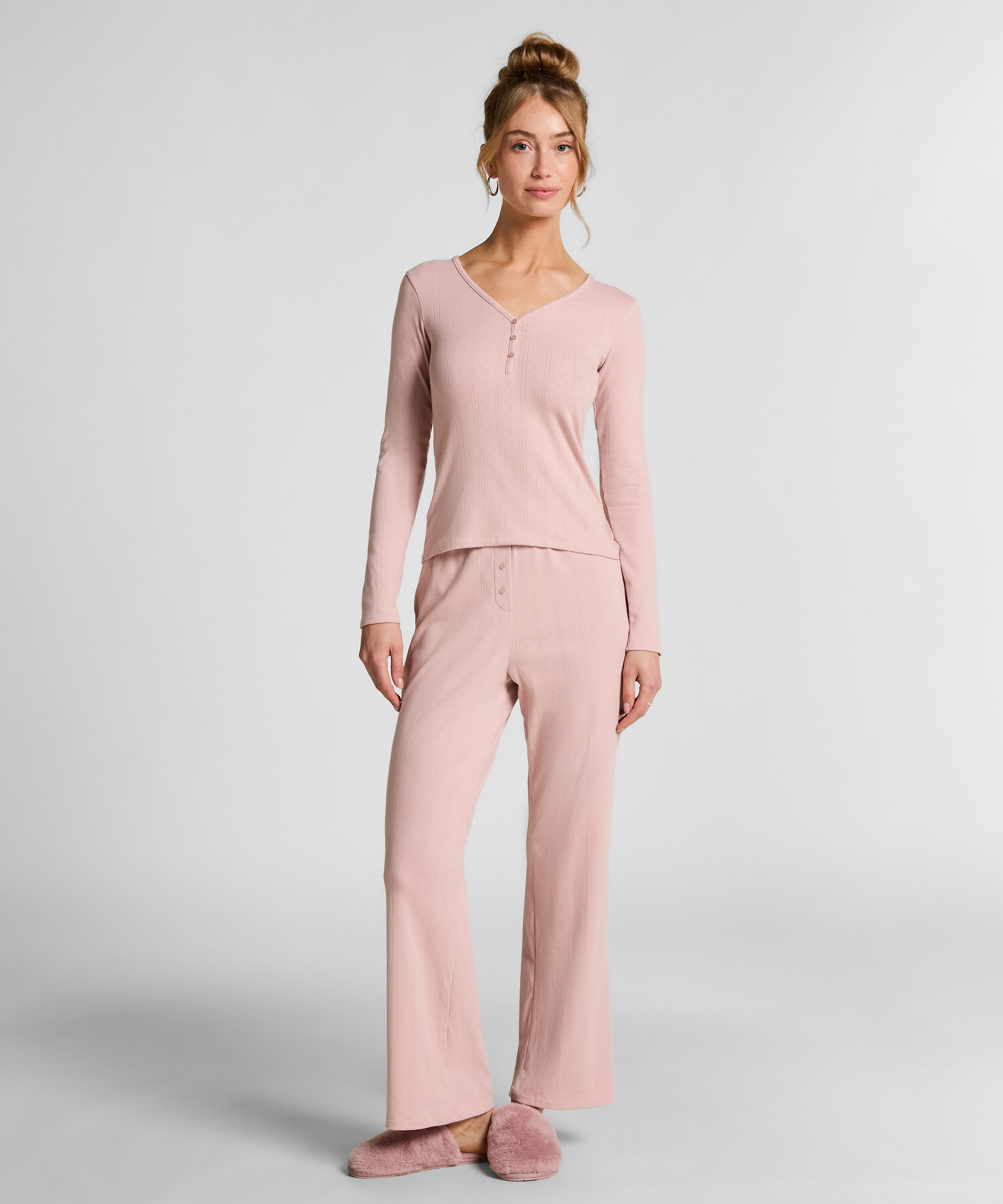 Pantalon de pyjama Pointelle, Rose
