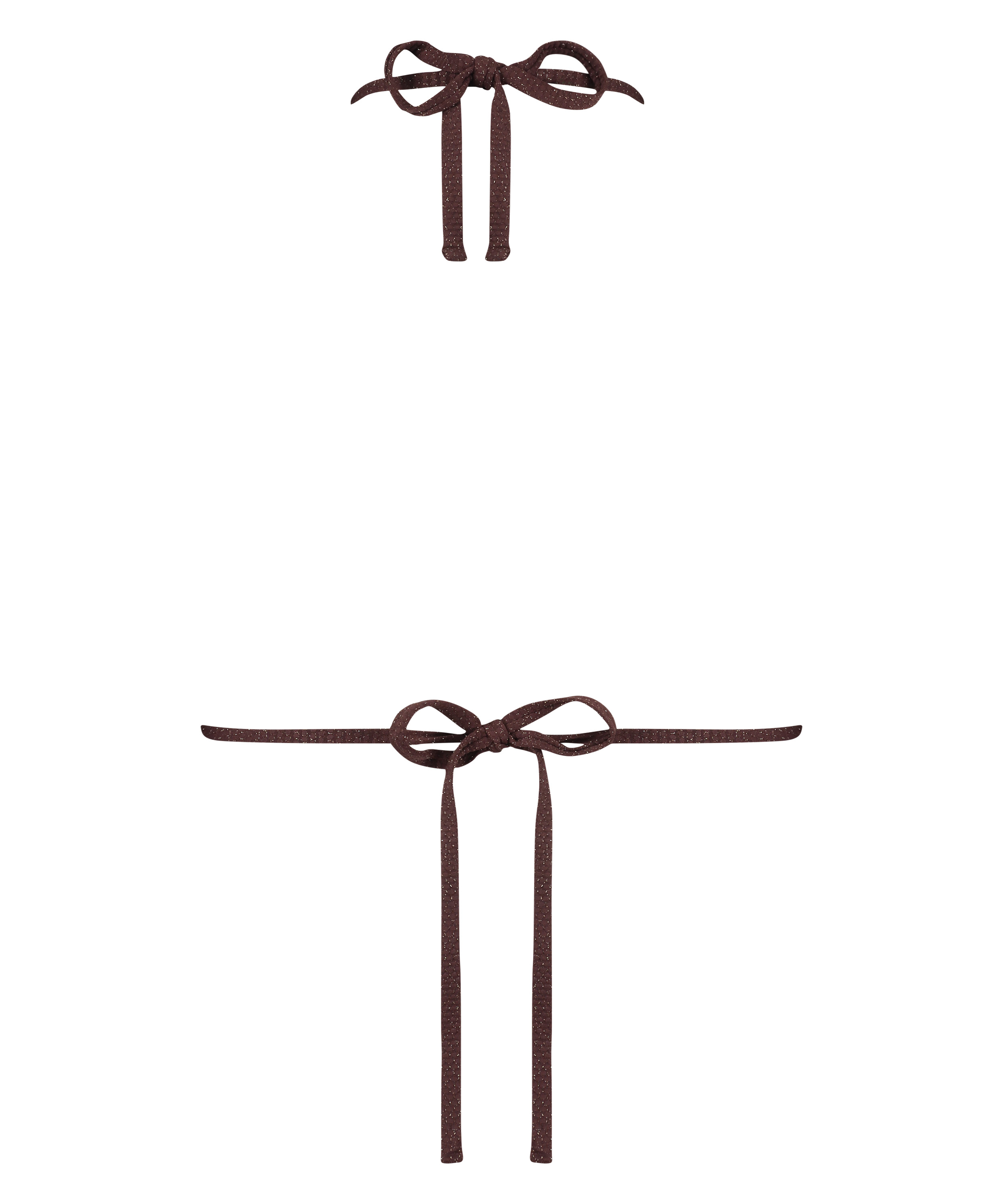 Haut de bikini triangle Scallop Lurex, Marron, main