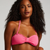 Haut de bikini bandeau Crinkle, Rose