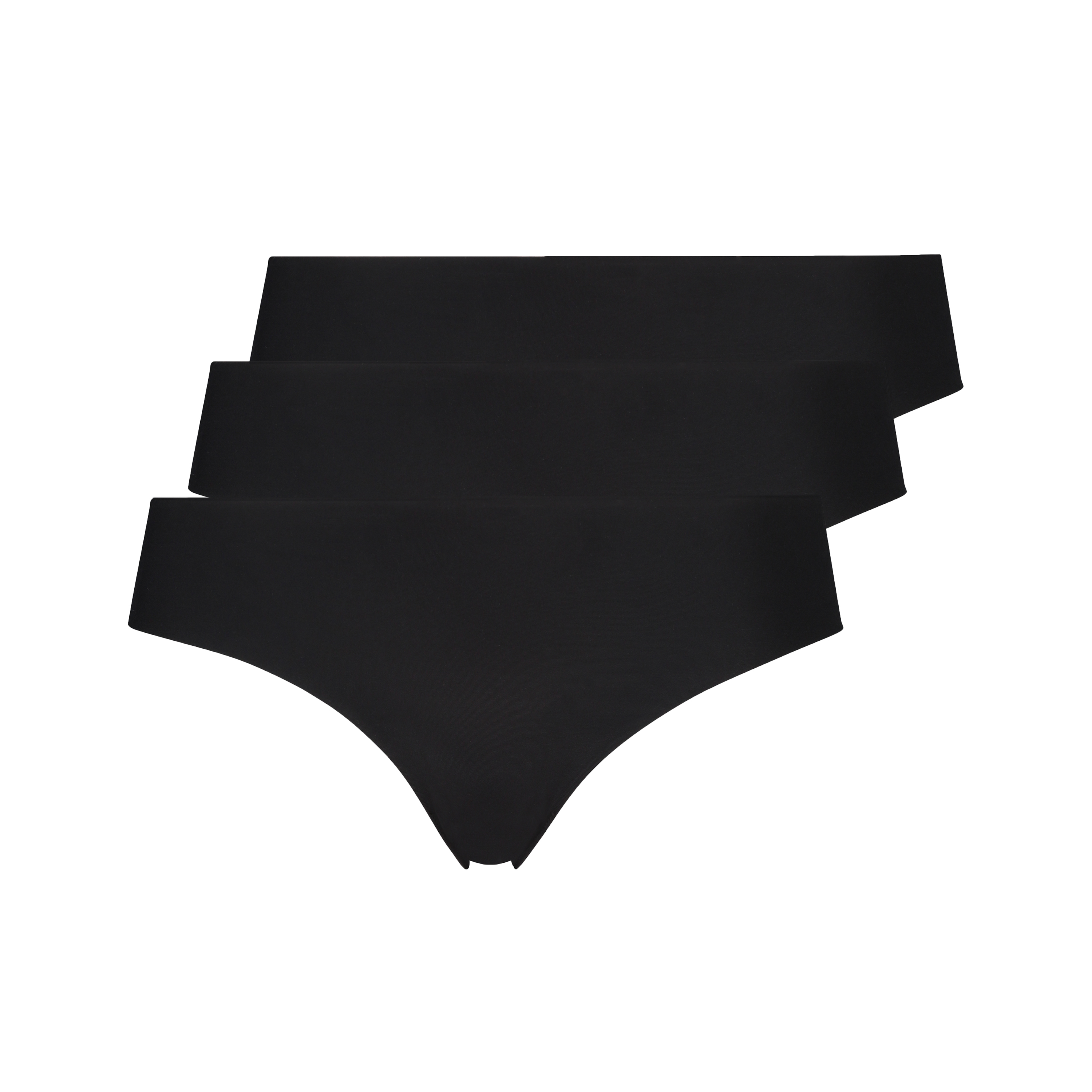 Slip br&eacute;silien Invisible coton, Noir, main