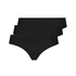 Slip br&eacute;silien Invisible coton, Noir