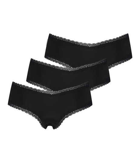 Lot de 3 slips brésiliens London, Noir