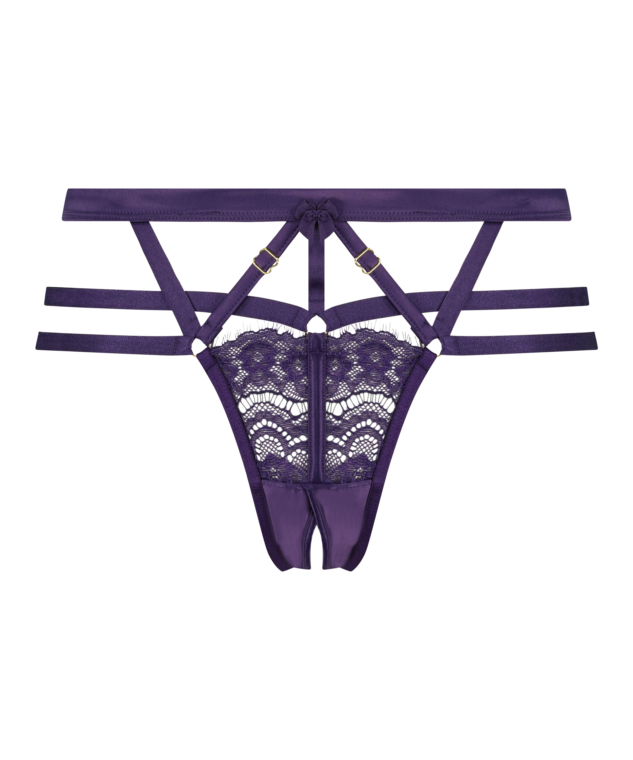 Slip brésilien ouvert Mitzy, Violet, main