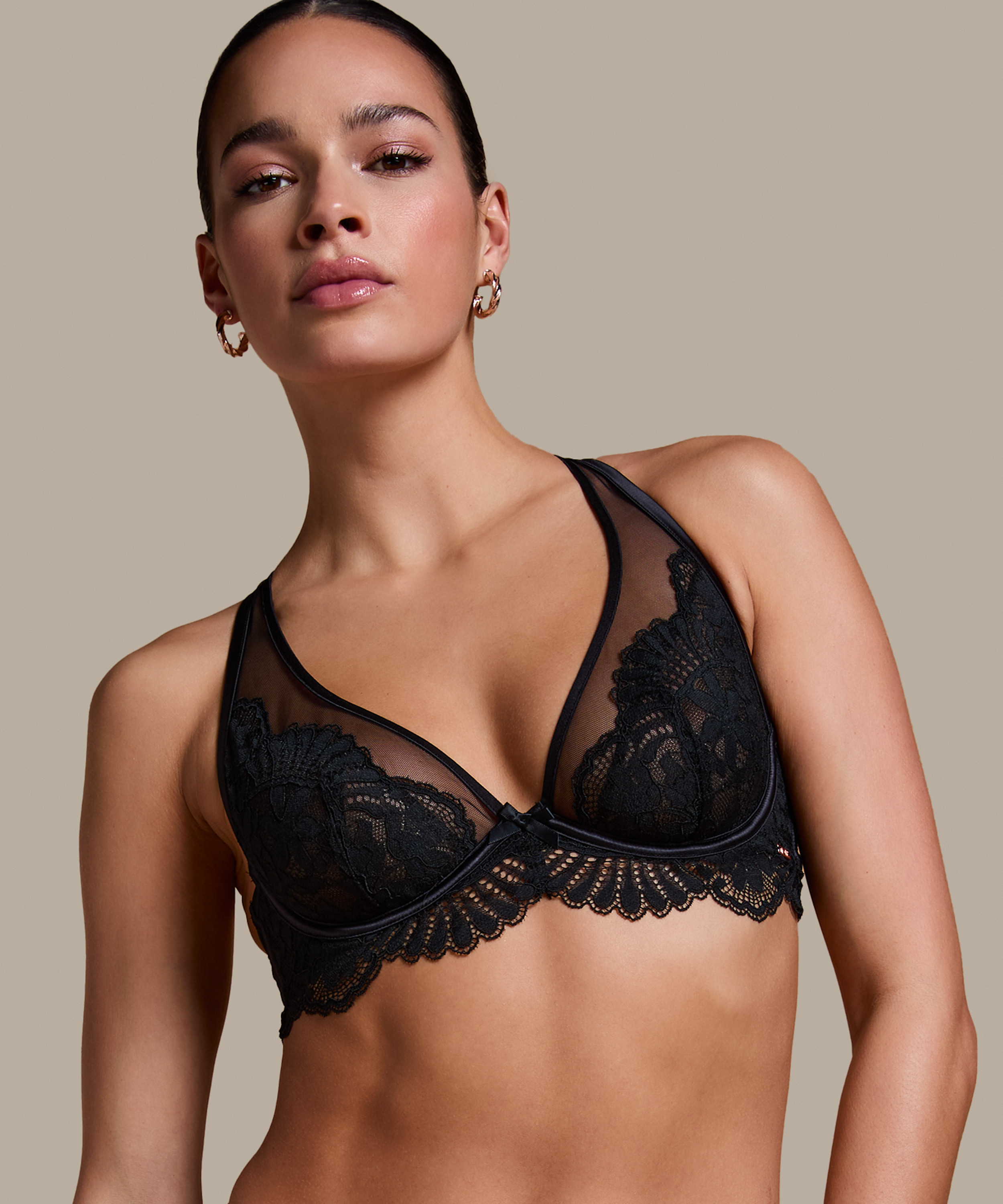 Soutien-gorge à armatures non-rembourré Poppy, Noir, main