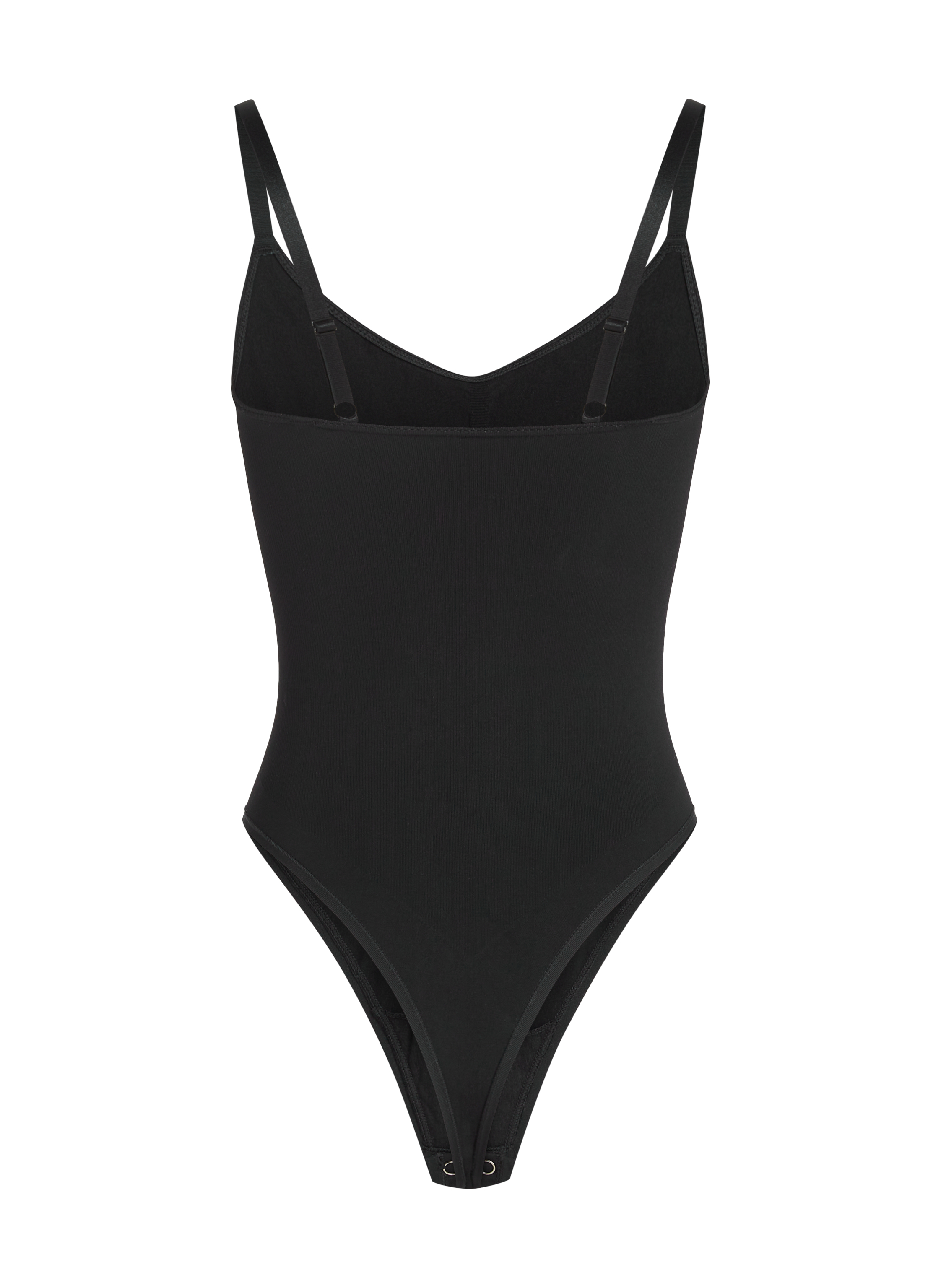 Body à jambe haute sans couture mise en forme, Noir, main