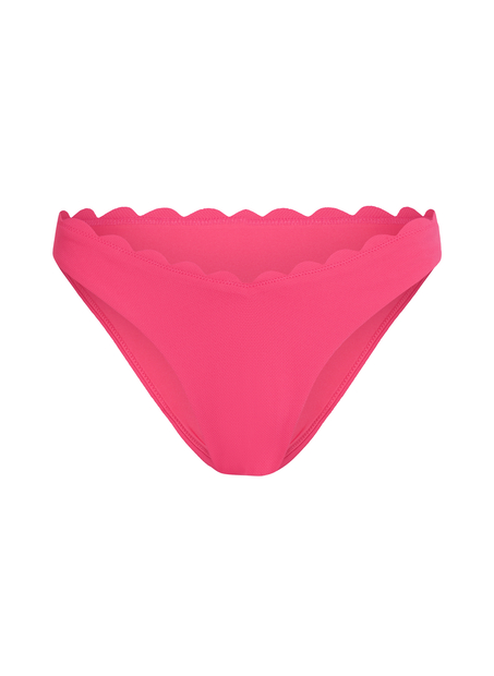 Slip de Bikini Échancrés Scallop, Rose