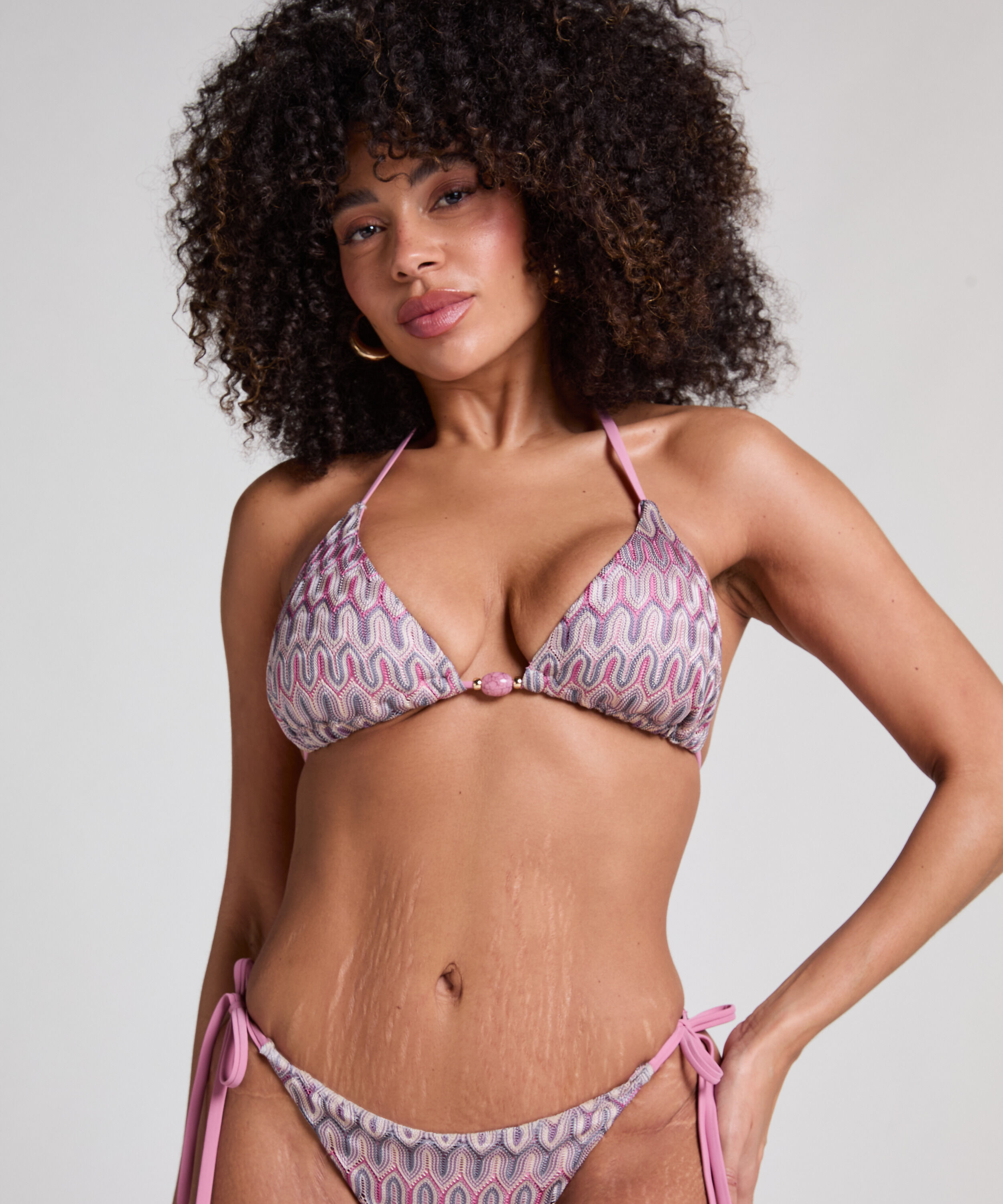Haut de bikini triangle Cali, Rose