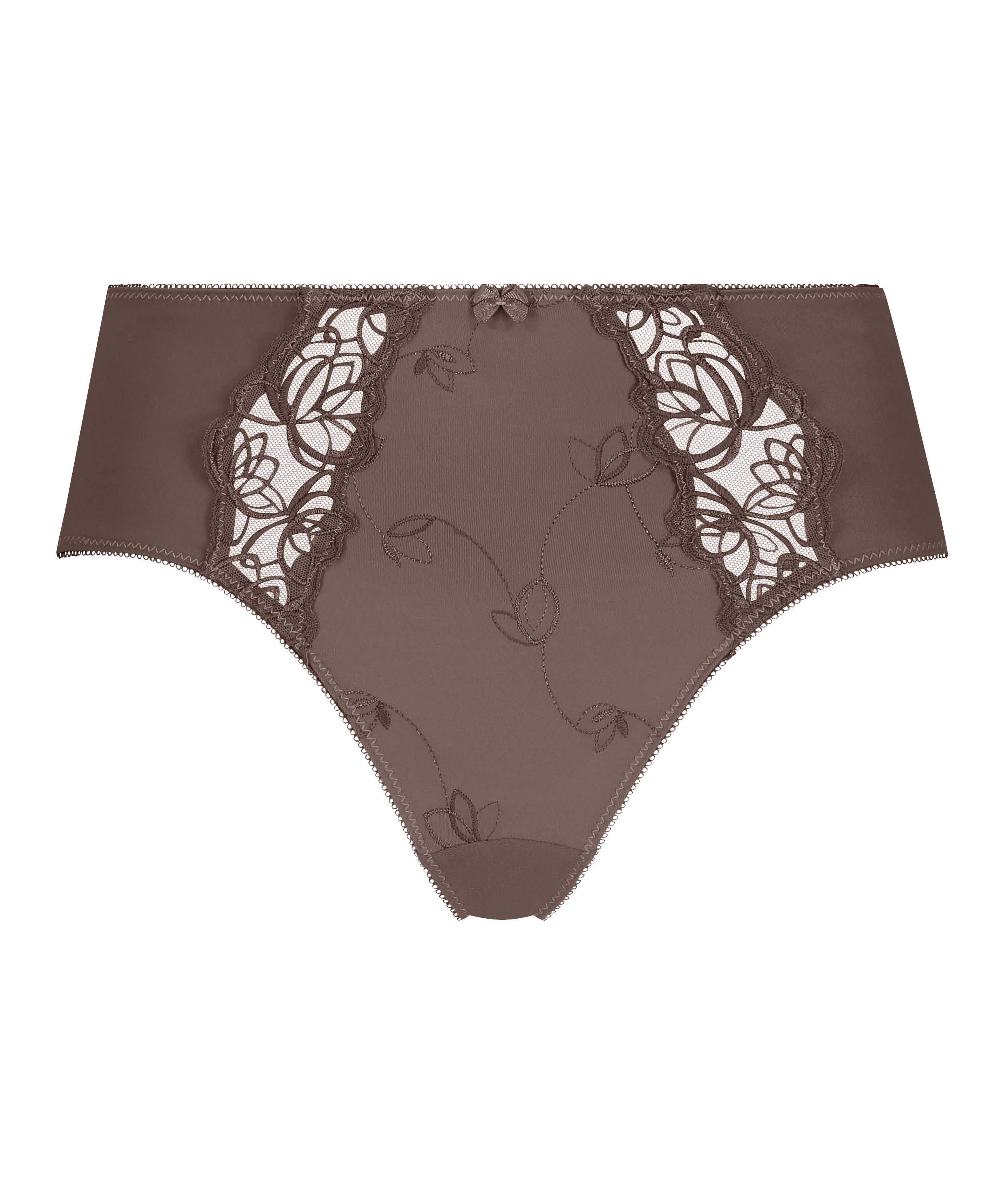 Slip taille haute Diva, Marron, main