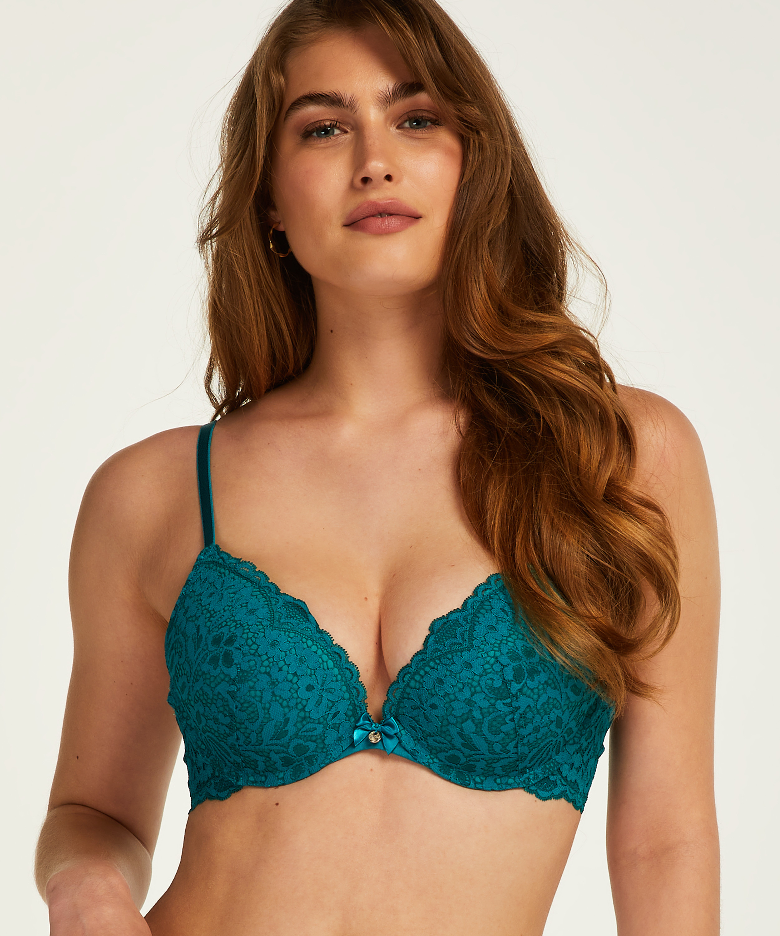 Soutien-gorge push-up &agrave; armatures rembourr&eacute; Rose, Vert, main