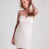 Robe nuisette en satin Minimal, Blanc