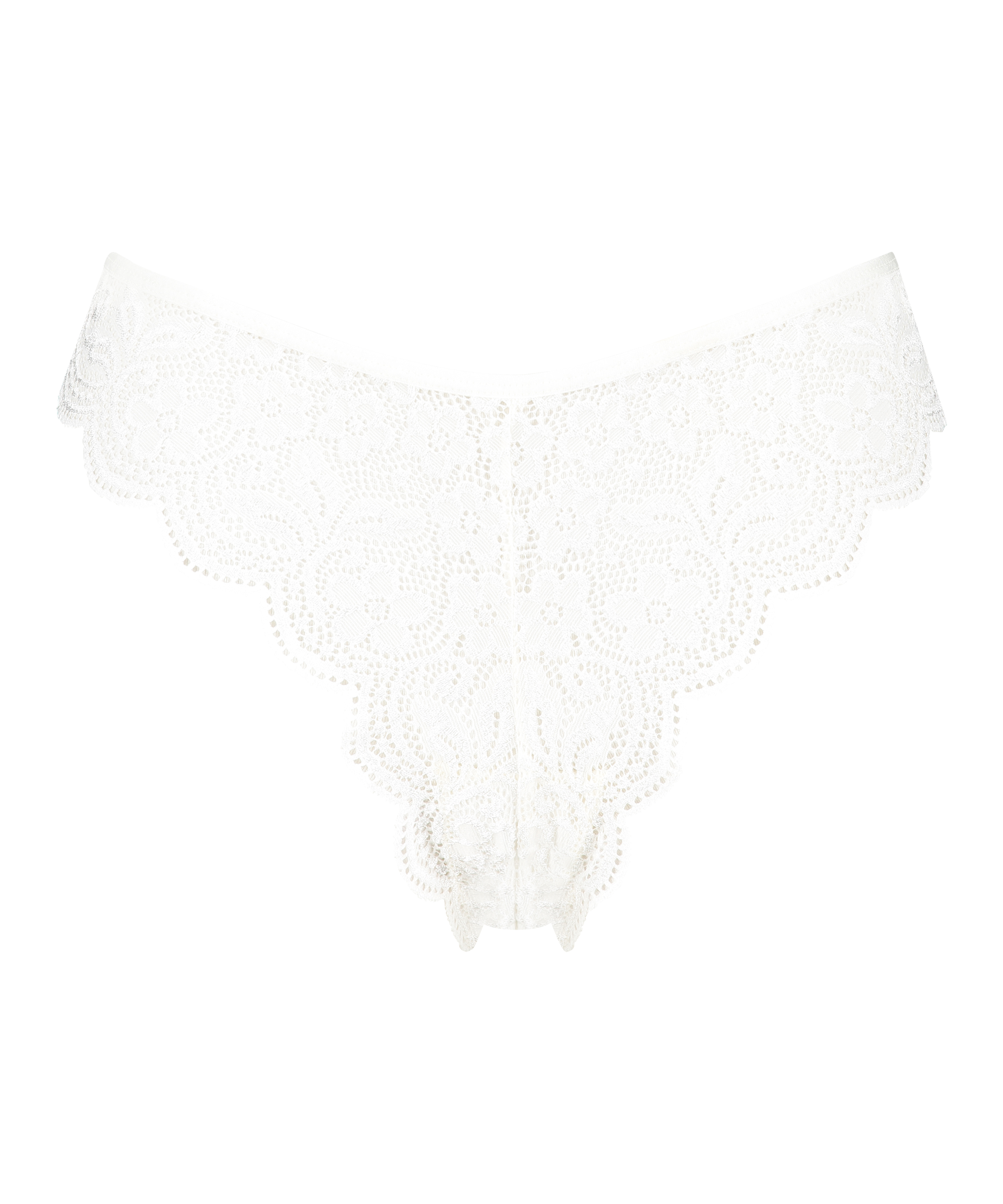 Slip brésilien jambe haute, Blanc, main