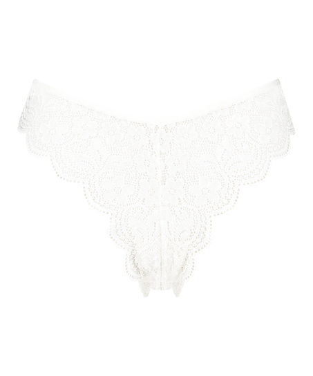 Slip brésilien jambe haute, Blanc