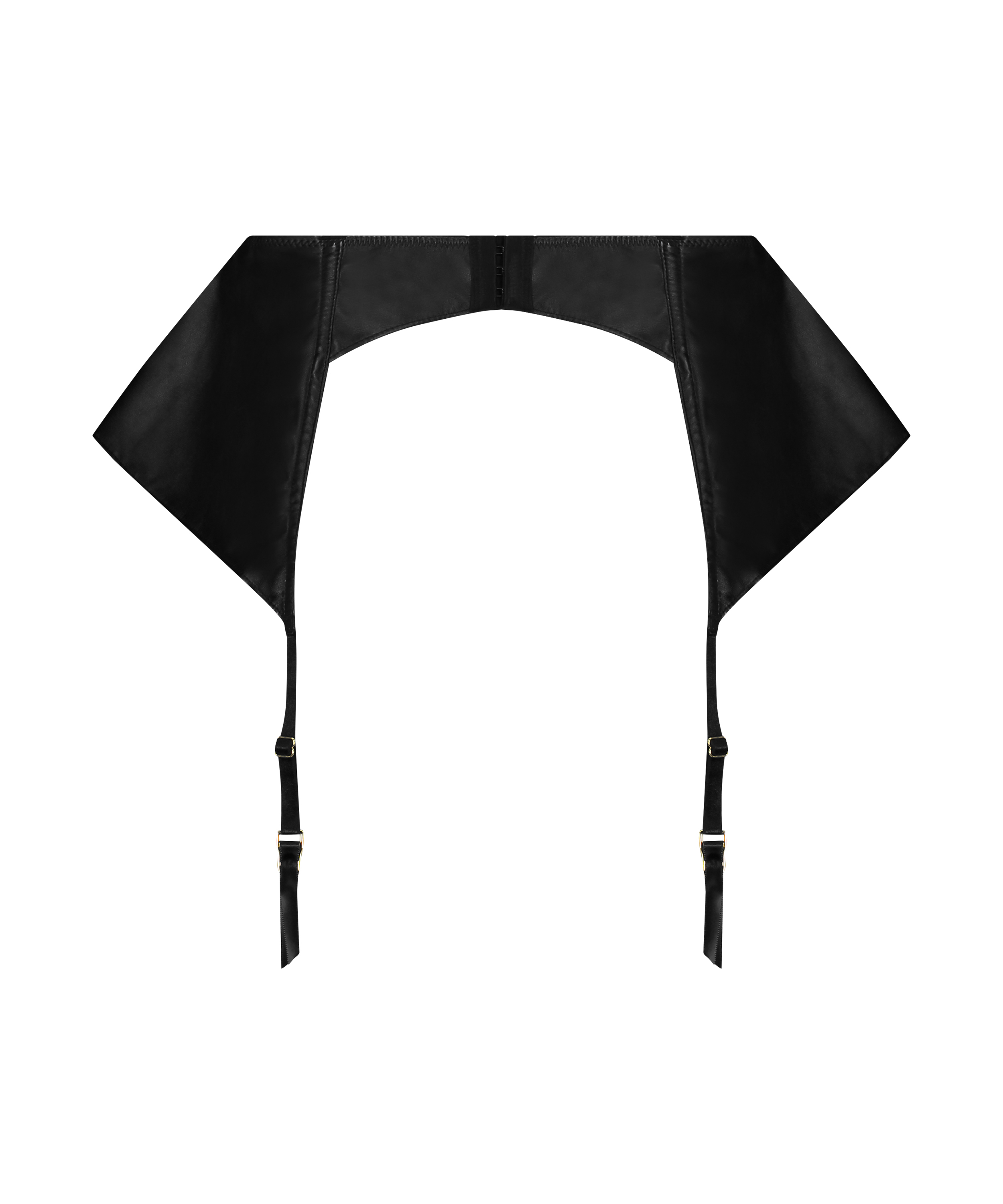 Porte-jarretelles Private aspect cuir, Noir, main