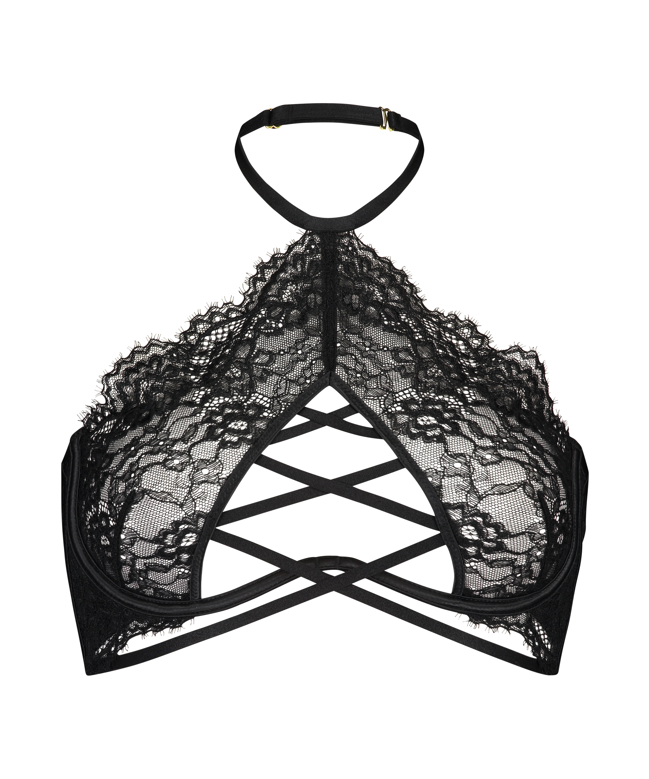 Soutien-gorge à armatures non-préformé col licou Eve, Noir, main