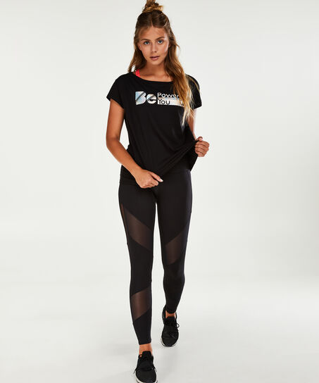 T-shirt de sport HKMX &agrave; manches courtes, Noir