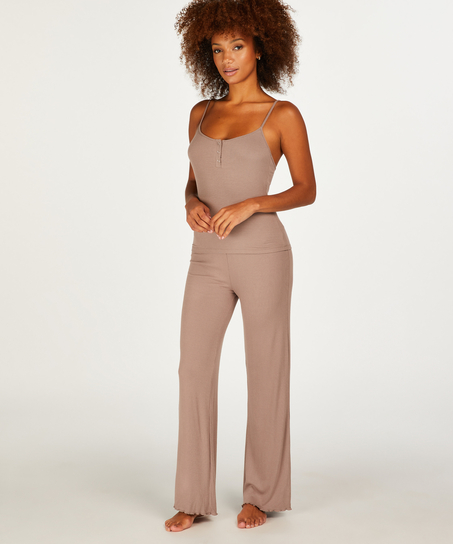 Top sans manches Rib, Marron