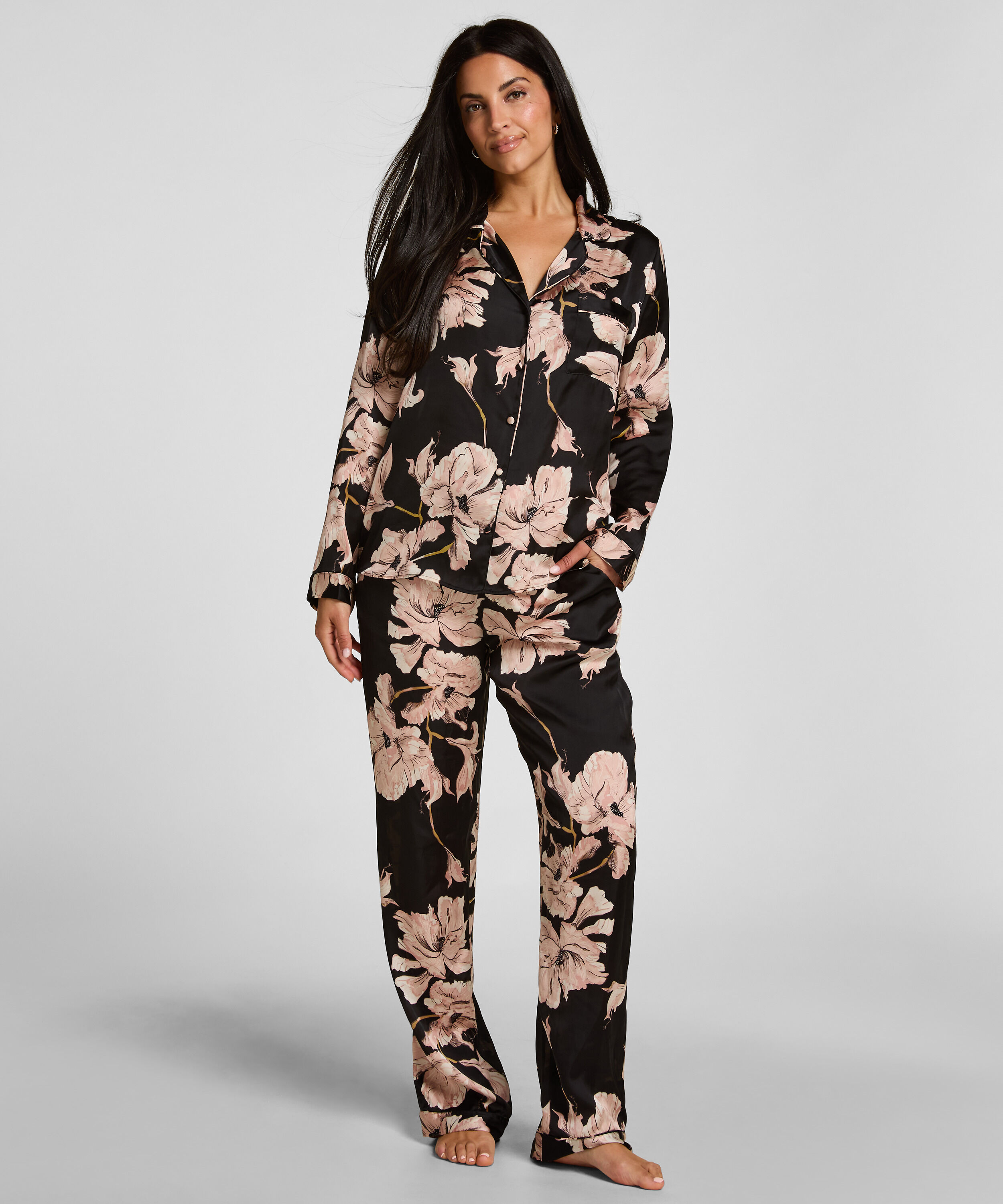 Pantalon de pyjama Flower, Noir Pantalon de pyjama Flower, Noir