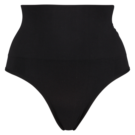 String raffermissant taille haute sans coutures, Noir