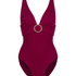 Maillot de bain à anneau froissé, Rouge