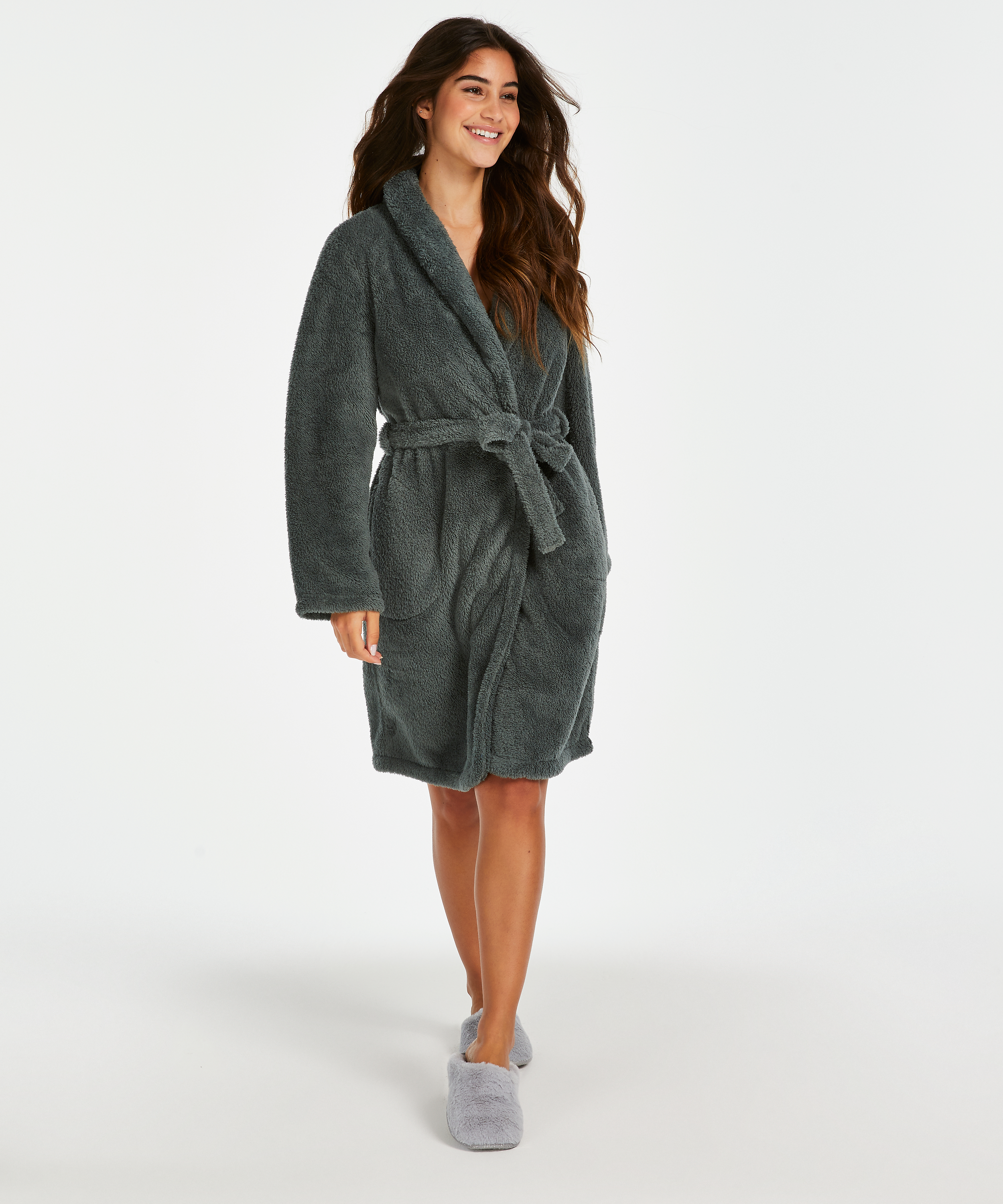 Peignoir Fleece, Vert, main
