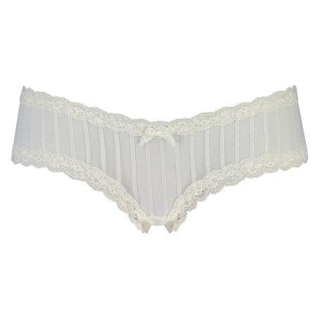 Slip br&eacute;silien V-shape mesh, Blanc