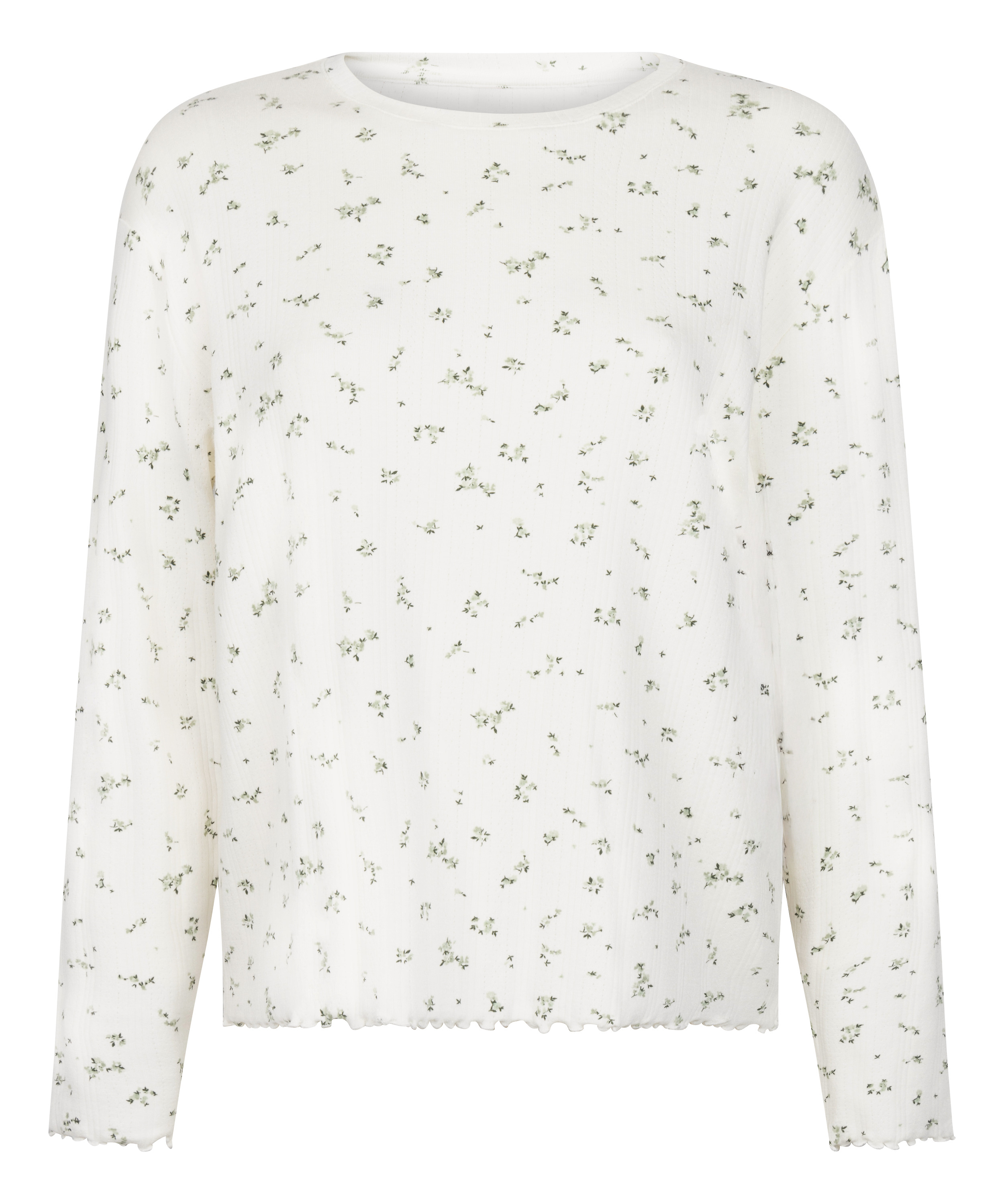 Pyjama Top Loose Pointelle, Blanc, main