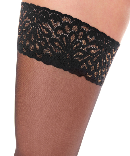 Bas autofixants 30 Deniers Lexi, Marron