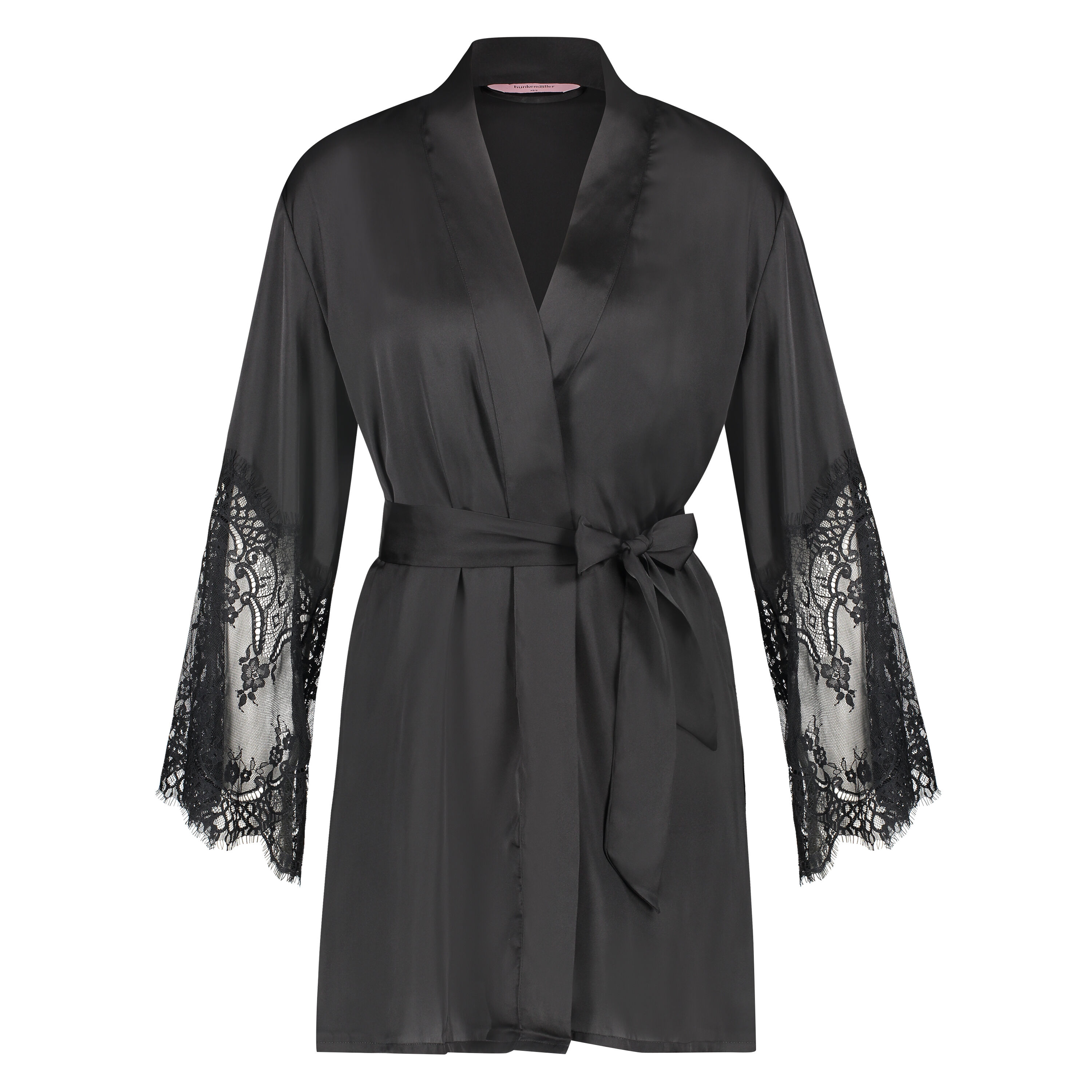 Kimono Lace Satin, Noir