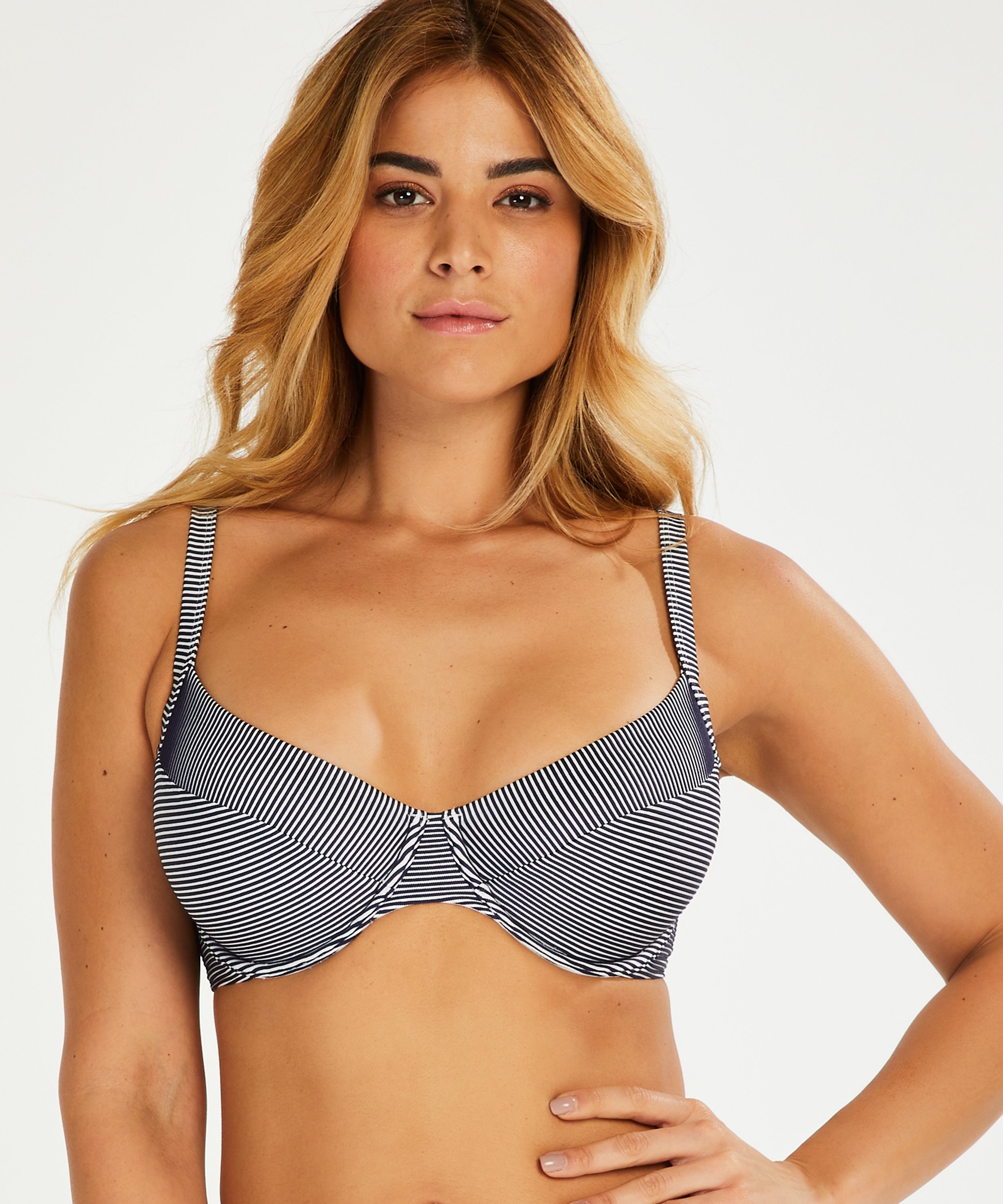 Haut de bikini à armatures non-préformé Ruffle, Bleu, main
