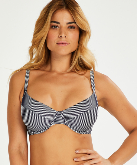 Haut de bikini à armatures non-préformé Ruffle, Bleu