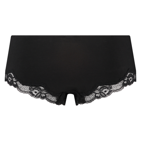 Boxer Coton Secret Dentelle, Noir