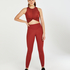 HKMX Sport cropped tank top Twisted Rib, Rouge