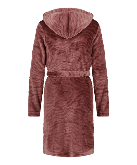 Peignoir court côtelé en polaire, Violet