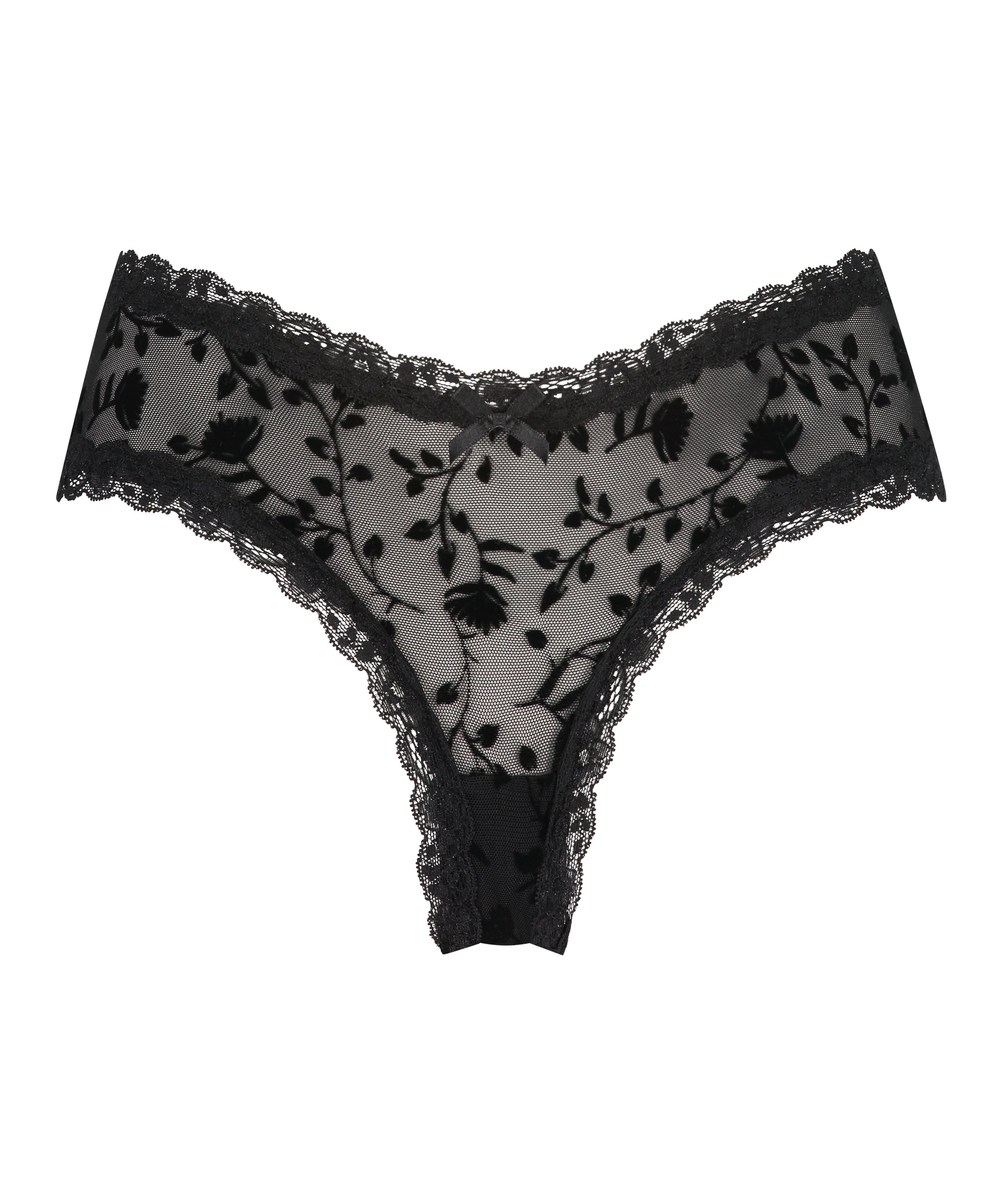 Slip br&eacute;silien V-shape Mesh, Noir, main