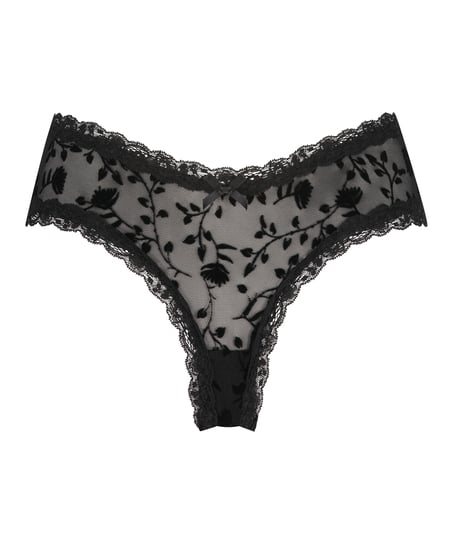 Slip br&eacute;silien V-shape Mesh, Noir