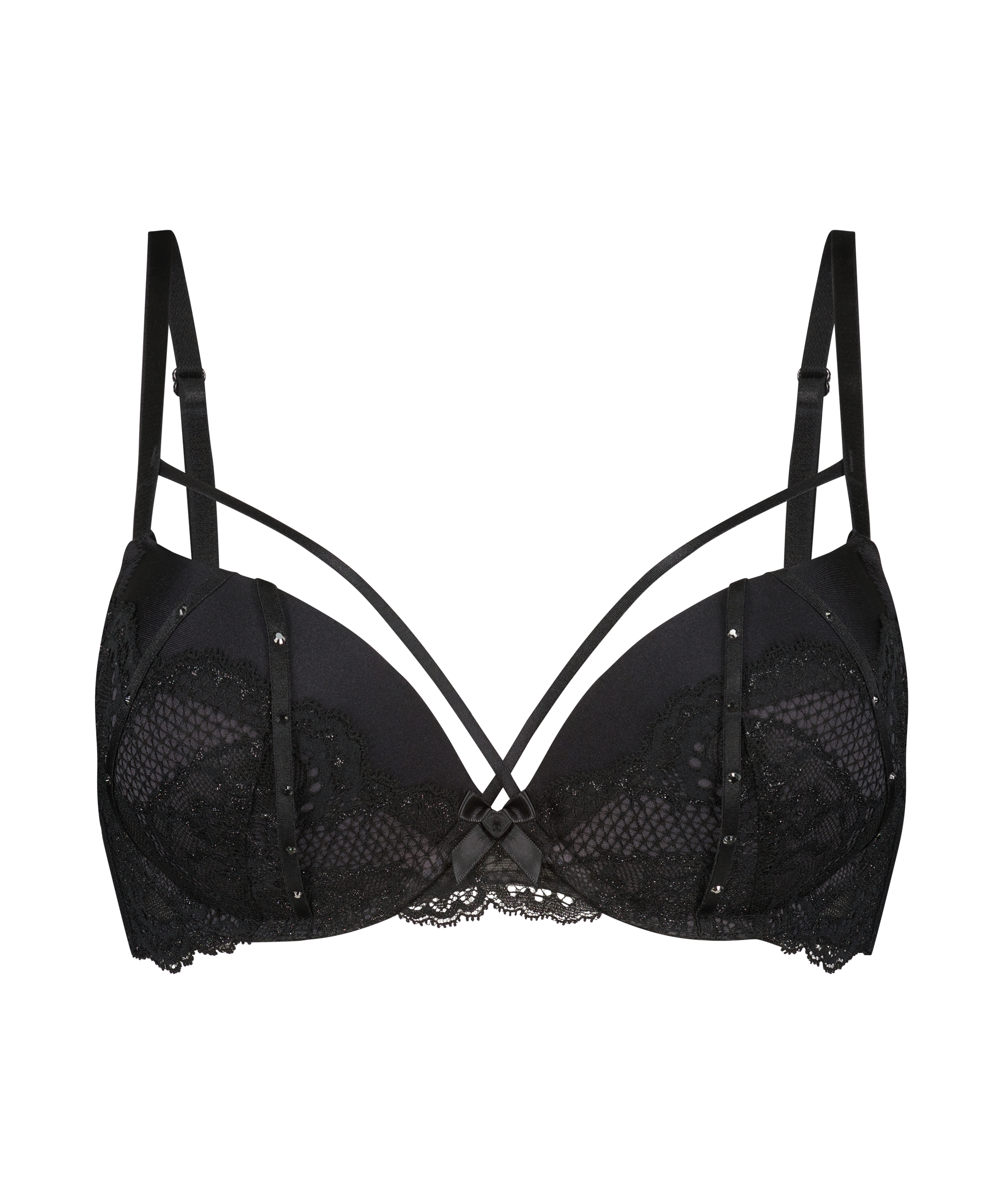 Soutien-gorge maximiseur préformé à armatures Bijou, Noir, main