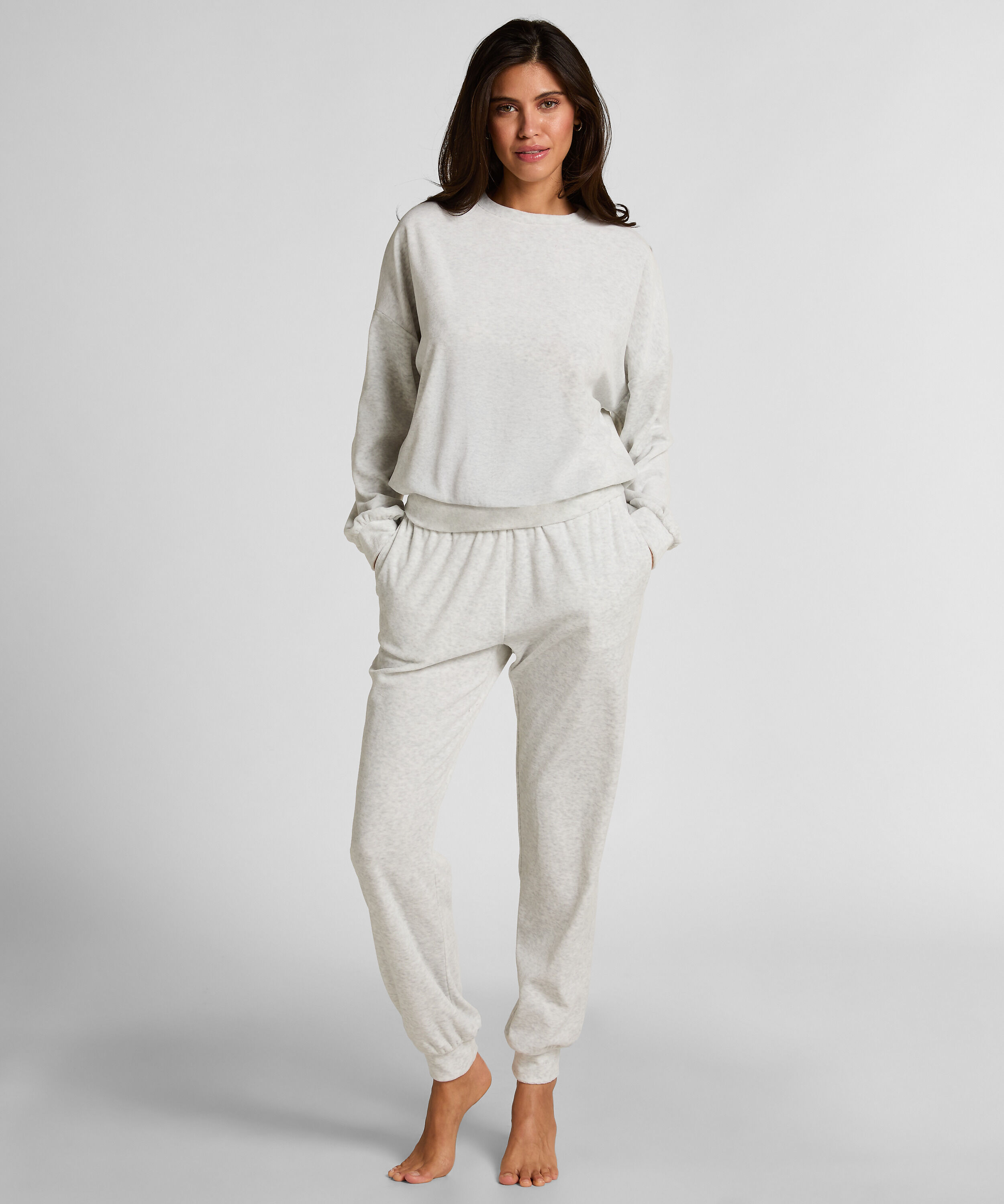 Jogging en velours, Gris Jogging en velours, Gris