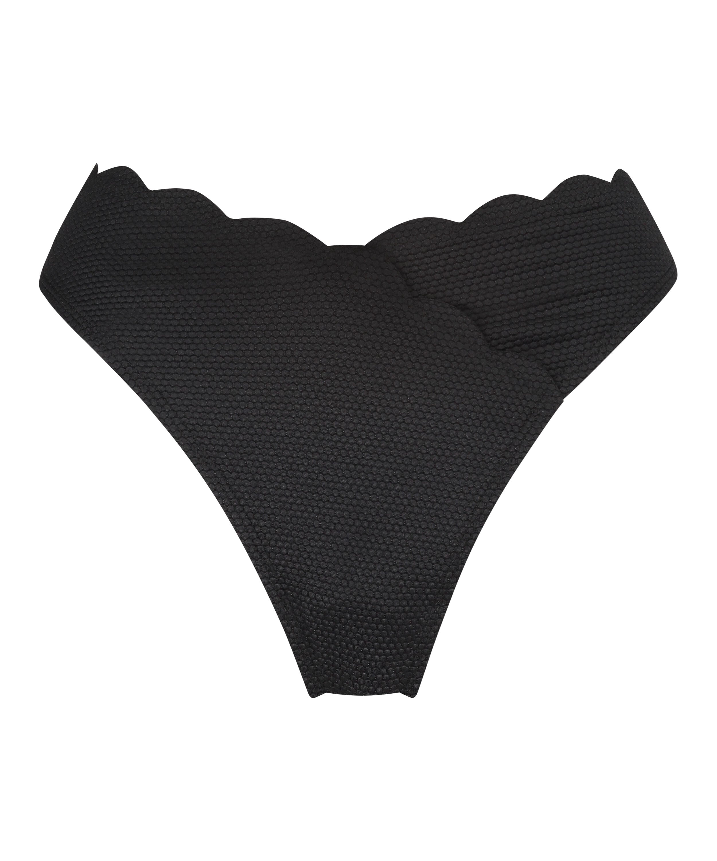 Bas de bikini Scallop, Noir