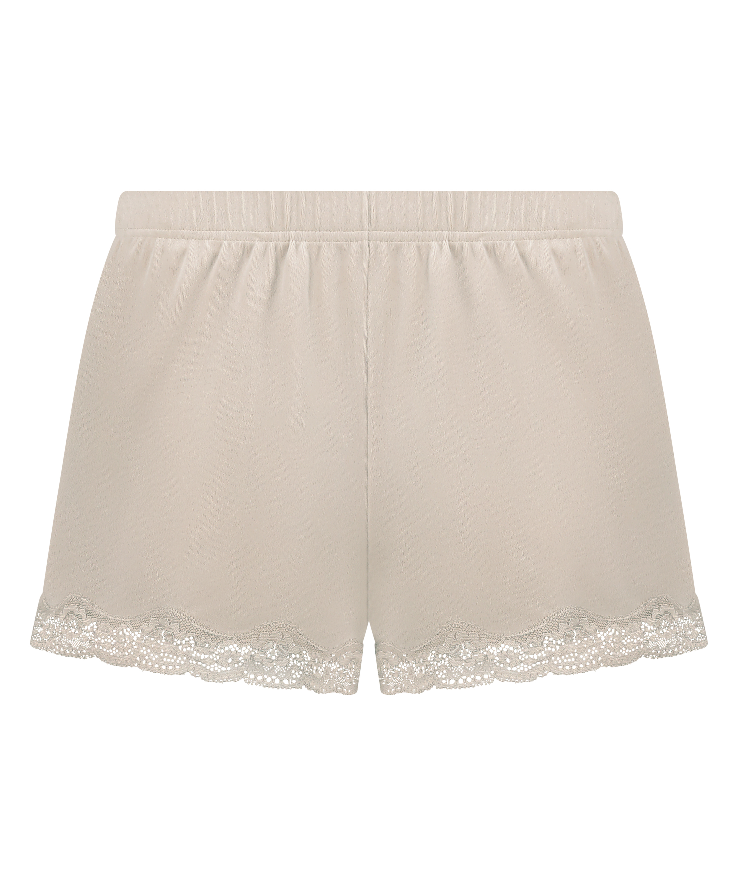 Short en velours à dentelle, Beige, main