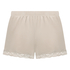 Short en velours à dentelle, Beige