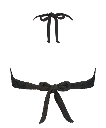 Haut de bikini bandeau Crinkle, Noir