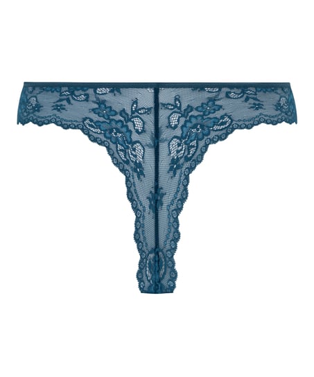 Invisible string Lace Back, Bleu
