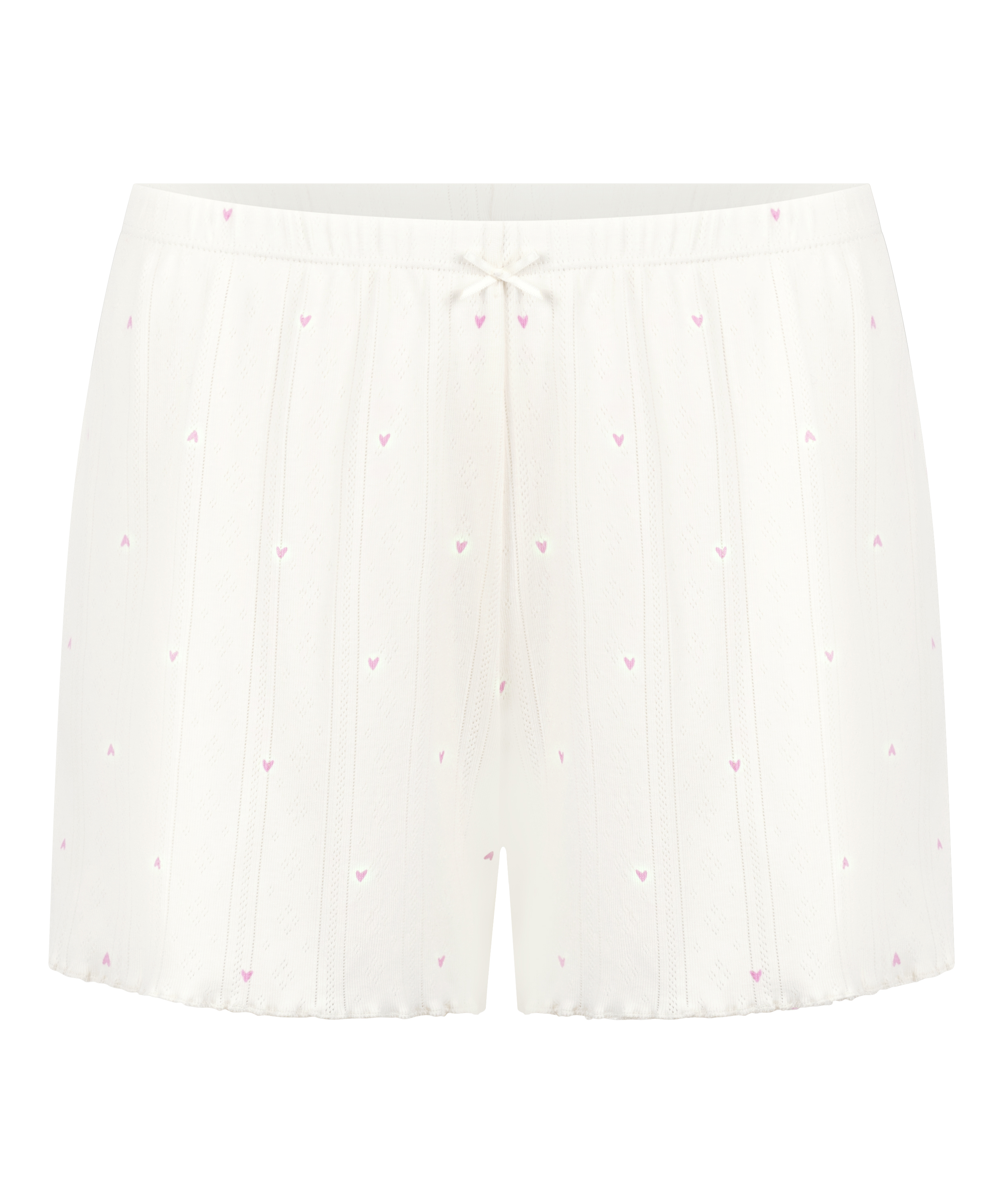 Short en pointelle, Blanc, main